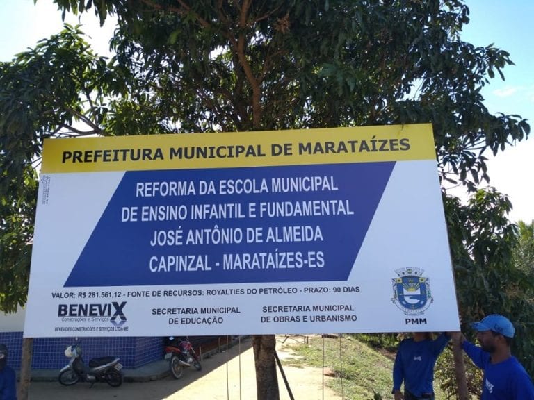 Marataízes inicia reforma da Escola "José Antônio de Almeida" em Capinzal