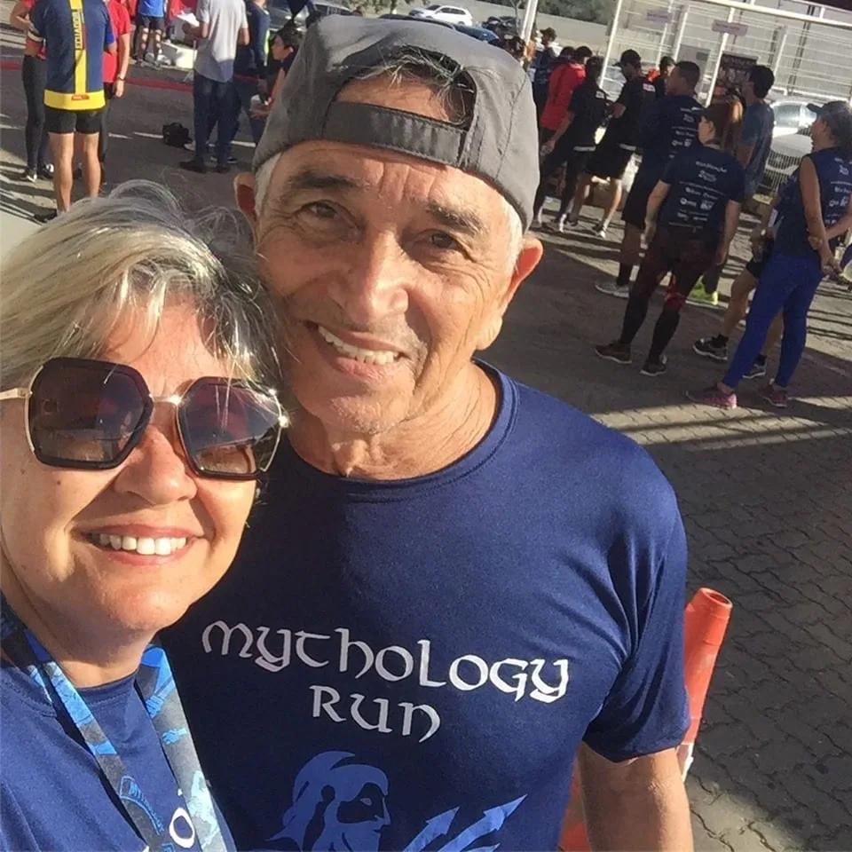 Márcia Valéria Pereira ao lado de seu marido, amigo, treinador e maior incentivador, Deomar Pereira