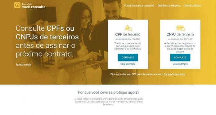 Serasa libera consulta a CPF e CNPJ de graça durante a Black Friday