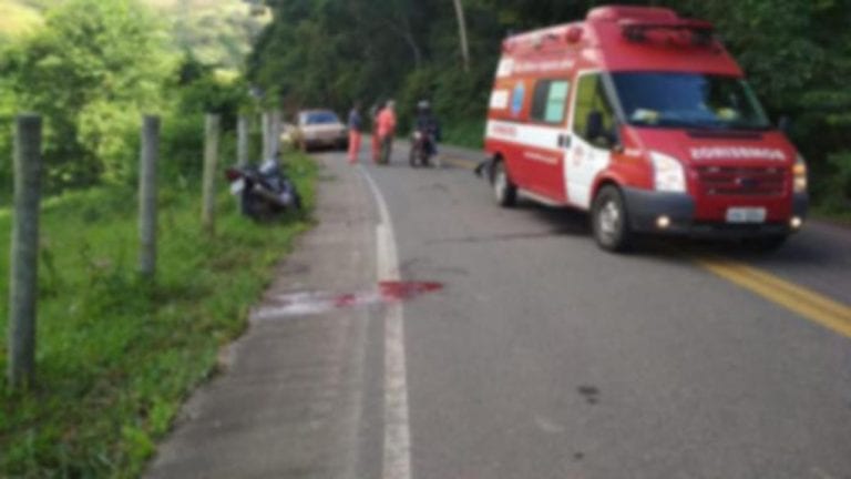 Motociclista tem perna dilacerada em acidente em São José do Calçado