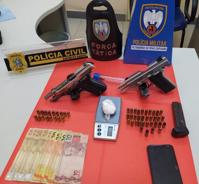 Operação conjunta prende suspeitos de tráfico de droga e porte ilegal de arma de fogo em Itapemirim