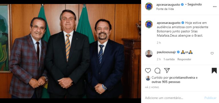 Líderes evangélicos registraram encontro com Jair Bolsonaro