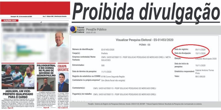 PESQUISA DE PIÚMA: empresa envia nota explicando vazamento antes dos números | Jornal Espírito Santo Notícias