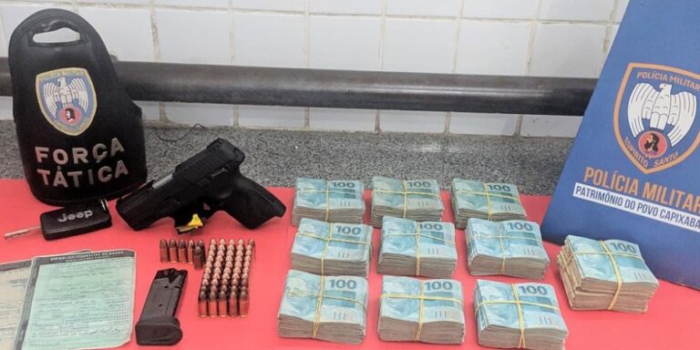 XILINDRÓ: preso servidor da Prefeitura de Itapemirim com arma, munição e carro roubado