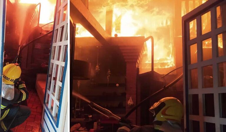Bombeiros salvam mulher durante combate a incêndio em casa de Marataízes