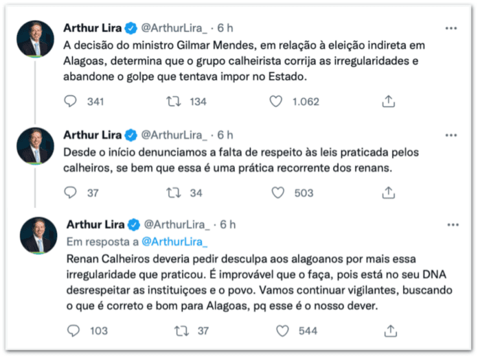 Renan responde Lira sobre eleição em AL: “Embrião do golpismo”