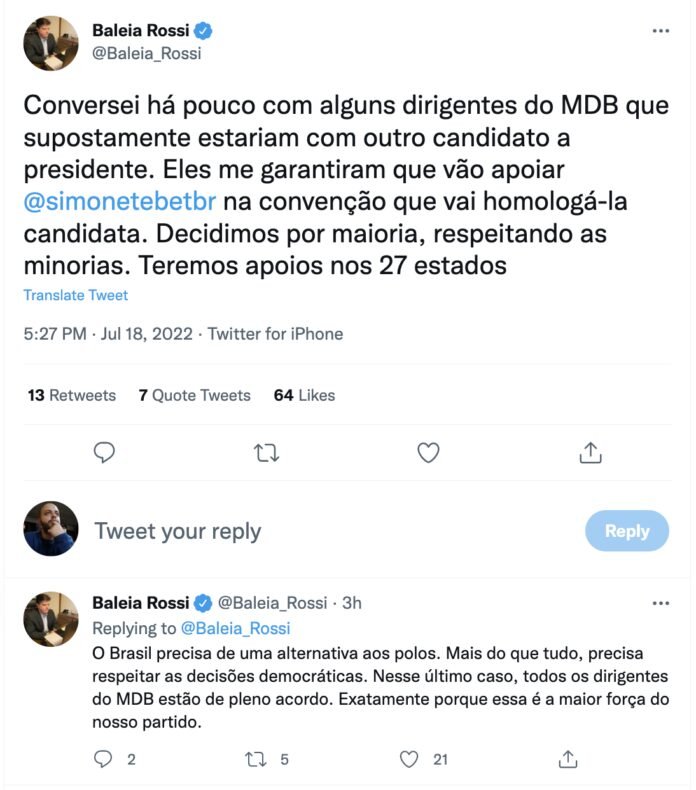 Lulistas do MDB planejam nova investida contra Tebet