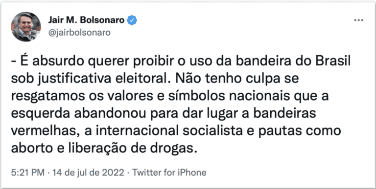 TRE-RS decide que bandeira do Brasil não é objeto partidário