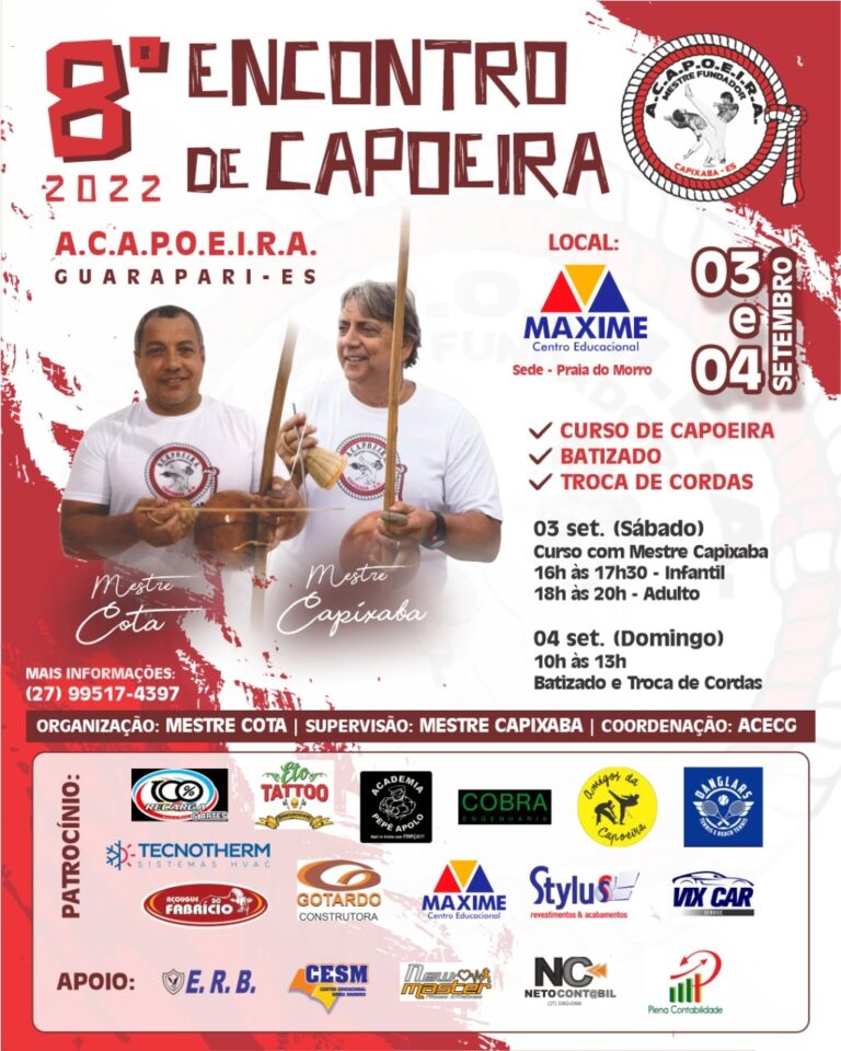 8º Encontro de Capoeira acontece em Guarapari neste final de semana