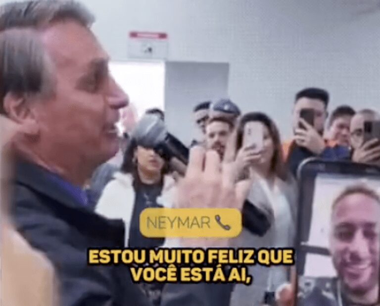 Neymar envia vídeo para Bolsonaro, que visita instituto em Santos