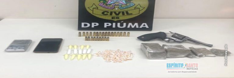 PC prende homem e apreende drogas, armas e munição em Piúma/ES
