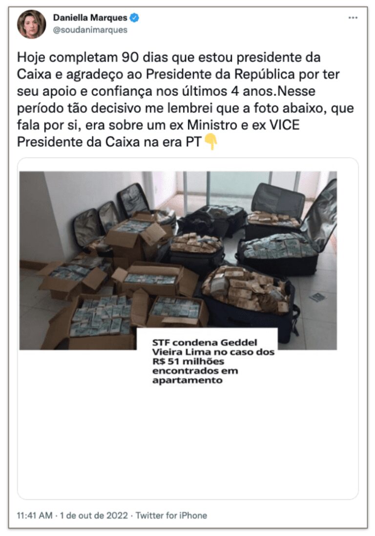 Presidente da Caixa defende Bolsonaro e fala em corrupção do PT