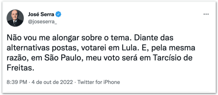 Serra e José Aníbal declaram voto em Lula no 2º turno