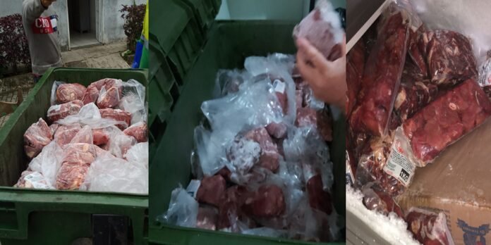 PIÚMA: Vigilância Sanitária descarta 227 kg de carne que era para pacientes do Hospital, no lixo