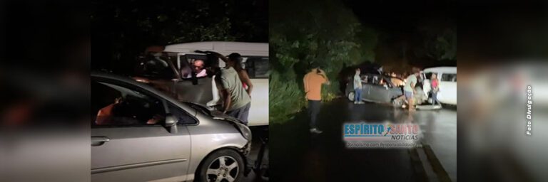 IMPRUDÊNCIA: Honda Fit invade a contramão, bate de frente com uma Kombi que voltava da Igreja na estrada Arerá, Anchieta/ES