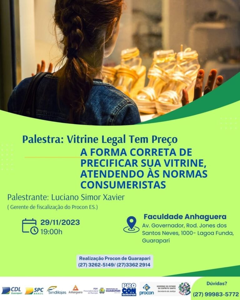 “Vitrine Legal Tem Preço”: Procon e CDL Guarapari realizam workshop gratuito para lojistas