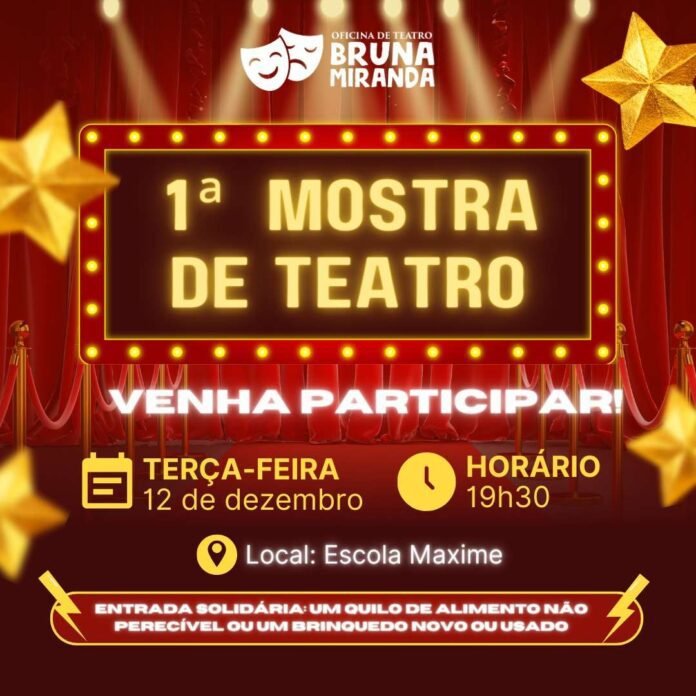 Cultura e solidariedade: oficina de teatro realizará 1ª Mostra Teatral em Guarapari