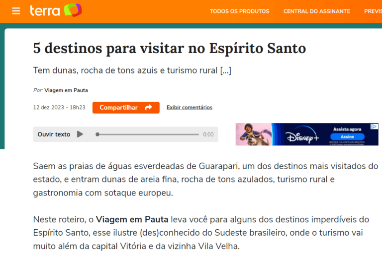 Guarapari é um dos destaques do ES em grande portal de notícias brasileiro