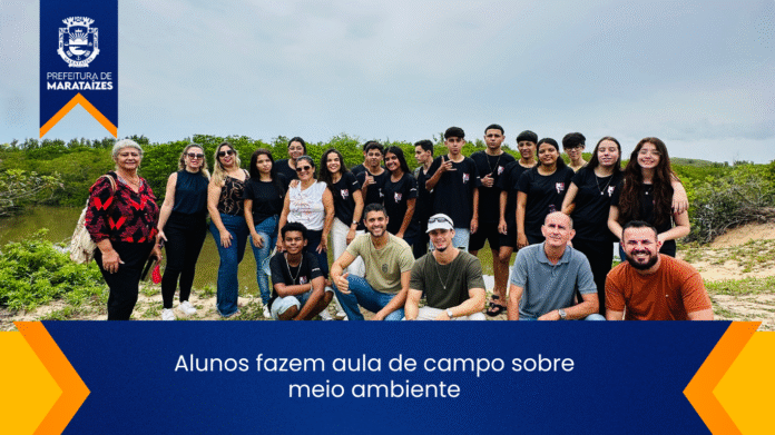 Alunos fazem aula de campo sobre meio ambiente