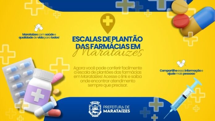 Escalas de plantão das farmácias em Marataízes Abril e Maio